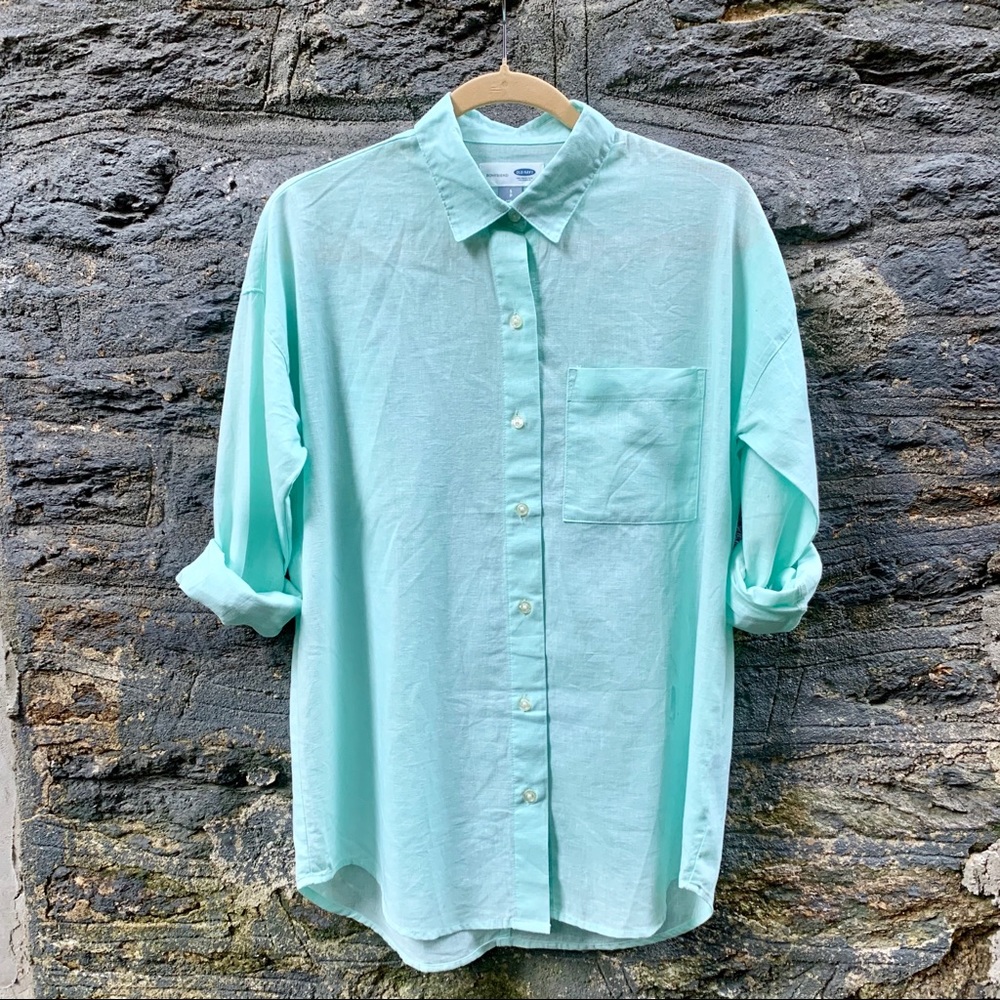 Old Navy | Linen Boyfriend Button Up